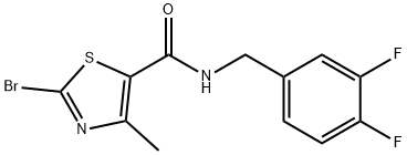 2-溴-N-(3,4-二氟苄基)-4-甲基噻唑-5-甲酰胺 结构式