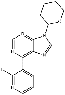 6-(2-Fluoropyridin-3-Yl)-9-(Tetrahydro-2H-Pyran-2-Yl)-9H-Purine 结构式
