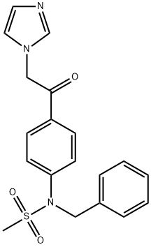 N-(4-(2-(1H-咪唑-1-基)乙酰基)苯基)-N-苯甲基甲磺酰胺 结构式