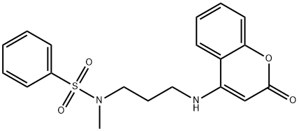 N-methyl-N-{3-[(2-oxo-2H-chromen-4-yl)amino]propyl}benzenesulfonamide 结构式