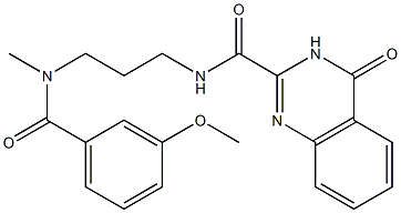 4-hydroxy-N-(3-{[(3-methoxyphenyl)carbonyl](methyl)amino}propyl)quinazoline-2-carboxamide 结构式