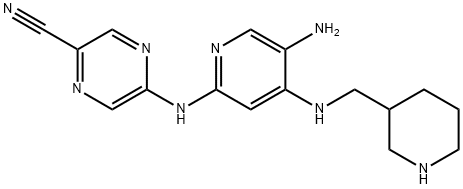 5-((5-Amino-4-((piperidin-3-ylmethyl)amino)pyridin-2-yl)amino)pyrazine-2-carbonitrile 结构式