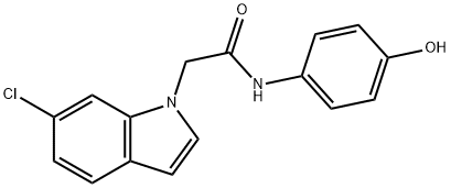 2-(6-chloro-1H-indol-1-yl)-N-(4-hydroxyphenyl)acetamide 结构式