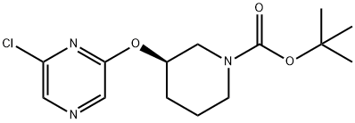 tert-butyl(R)-3-((6-chloropyrazin-2-yl)oxy)piperidine-1-carboxylate 结构式
