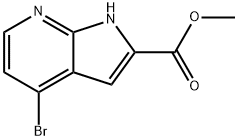 甲基 4-溴-1H-吡咯并[2,3-B]吡啶-2-甲酸基酯 结构式