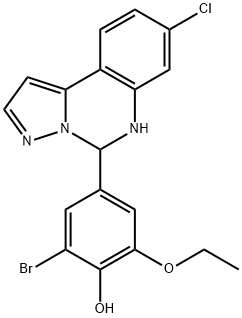 2-bromo-4-(8-chloro-5,6-dihydropyrazolo[1,5-c]quinazolin-5-yl)-6-ethoxyphenol 结构式