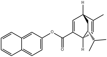 2-萘基 (1R,4R,7R)-7-异丙基-5-甲基二环[2.2.2]辛-2,5-二烯-2-羧酸酯 结构式