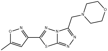 6-(5-methyl-1,2-oxazol-3-yl)-3-(morpholin-4-ylmethyl)[1,2,4]triazolo[3,4-b][1,3,4]thiadiazole 结构式