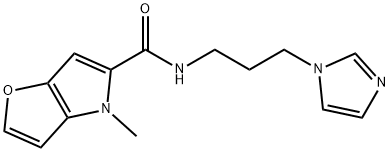 N-[3-(1H-imidazol-1-yl)propyl]-4-methyl-4H-furo[3,2-b]pyrrole-5-carboxamide 结构式