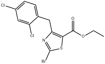 Ethyl 2-bromo-4-(2,4-dichlorobenzyl)thiazole-5-carboxylate 结构式
