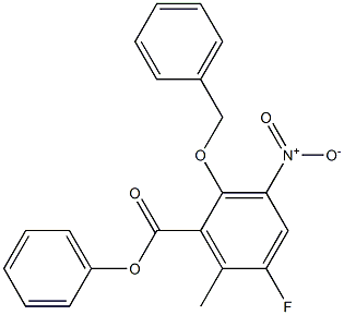 phenyl 2-(benzyloxy)-5-fluoro-6-methyl-3-nitrobenzoate 结构式