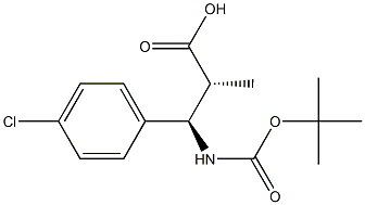 (2R,3R)-3-(BOC-氨基)-2-甲基-3-(4-氯苯基)丙酸 结构式