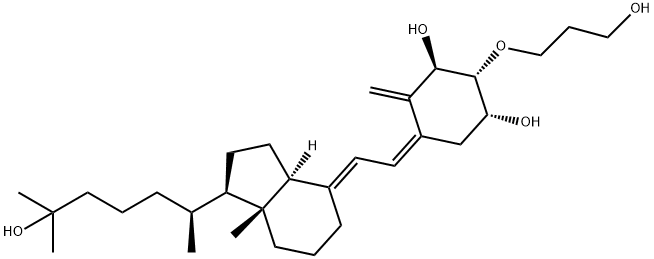 1,3-Cyclohexanediol, 2-(3-hydroxypropoxy)-4-methylene-5-[(2E)-2-[(1R,3aS,7aR)-octahydro-1-[(1S)-5-hydroxy-1,5-dimethylhexyl]-7a-methyl-4H-inden-4-ylidene]ethylidene]-, (1R,2R,3R,5Z)- 结构式