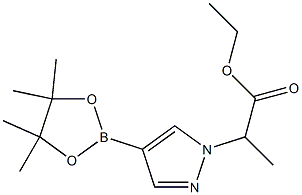 2-(4-(4,4,5,5-四甲基-1,3,2-二氧硼杂环戊烷-2-基)-1H-吡唑-1-基)丙酸乙酯 结构式