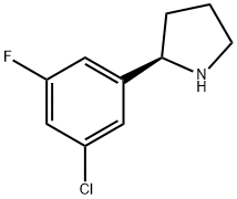 (R)-2-(3-氯-5-氟苯基)吡咯烷 结构式
