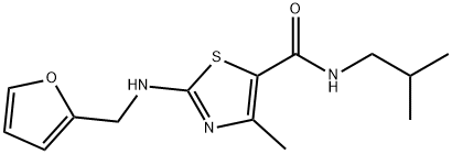 2-[(furan-2-ylmethyl)amino]-4-methyl-N-(2-methylpropyl)-1,3-thiazole-5-carboxamide 结构式