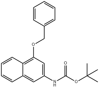 N-(叔丁氧基羰基)-4-(苄氧基)-2-萘胺 结构式