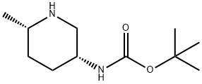 N-[(3R,6S)-6-甲基哌啶-3-基]氨基甲酸叔丁酯 结构式