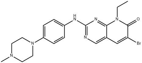 6-溴-8-乙基-2 - ((4-(4-甲基哌嗪-1-基)苯基)氨基)吡啶并[2,3-D]嘧啶-7( 结构式