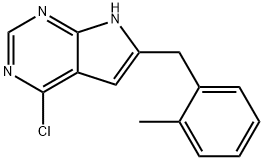 4-Chloro-6-(2-methylbenzyl)-7H-pyrrolo[2,3-d]pyrimidine 结构式