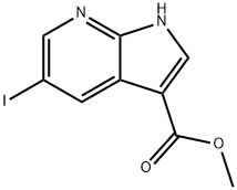 methyl 5-iodo-1H-pyrrolo[2,3-b]pyridine-3-carboxylate 结构式