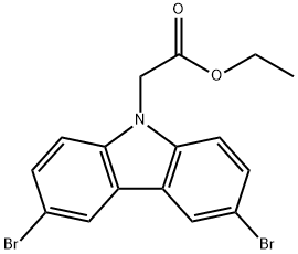 Ethyl 2-(3,6-dibromo-9H-carbazol-9-yl)acetate 结构式