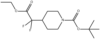 tert-butyl 4-(2-ethoxy-1,1-difluoro-2-oxoethyl)piperidine-1-carboxylate 结构式