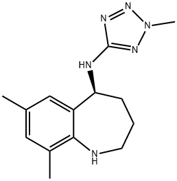 (S)-7.9-二甲基-N-(2-甲基-2H-四唑-5-基)-2.3.4.5-四氢-1H-苯并[B]吖庚因-5-氨基 结构式