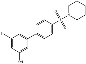 3-Bromo-5-[4-(piperidin-1-ylsulfonyl)phenyl]phenol 结构式