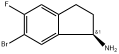 (R)-6-溴-5-氟-2,3-二氢-1H-茚-1-胺 结构式