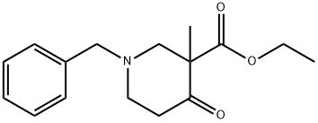 3-METHYL-4-OXO-1-(PHENYLMETHYL)-3-PIPERIDINECARBOXYLIC ACID ETHYL ESTER 结构式