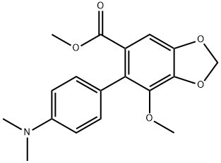6-(4-Dimethylamino-phenyl)-7-methoxy-benzo[1,3]dioxole-5-carboxylic acid methyl ester 结构式