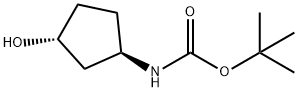 N-[(1R,3R)-3-羟基环戊基]氨基甲酸叔丁酯 结构式