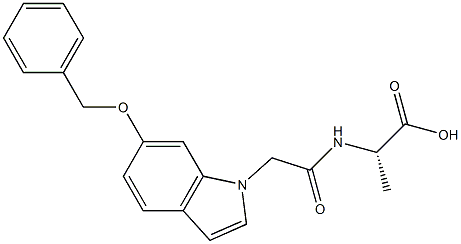 N-{[6-(benzyloxy)-1H-indol-1-yl]acetyl}-L-alanine 结构式