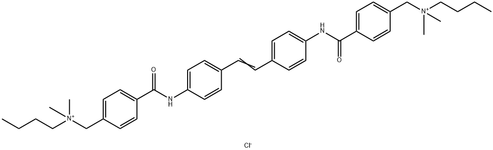 4,4'-[1,2-乙烯二基双(4,1-亚苯基亚氨基羰基)]双(<I>N</I>-丁基-<I>N</I>,<I>N</I>-二甲基苯甲铵)二氯化物 结构式