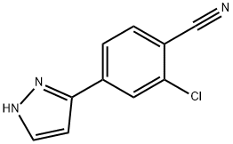2-氯-4-(1H-吡唑-3-基)苯甲腈 结构式
