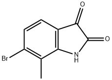 6-溴-7-甲基二氢吲哚-2,3-二酮 结构式