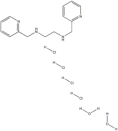 N,N'-双(2-吡啶基甲基)-1,2-乙二胺四盐酸盐二水合物 结构式