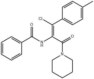 (Z)-N-哌啶基-2-苯甲酰胺基-3-氯-3-(4`-甲基-苯基)-2-丙烯酰胺 结构式