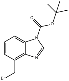 4-(溴甲基)-1H-苯并[D]咪唑-1-甲酸叔丁酯 结构式