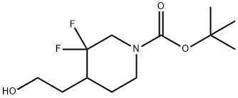 TERT-BUTYL3,3-DIFLUORO-4-(2-HYDROXYETHYL)PIPERIDINE-1-CARBOXYLATE-B28610 结构式