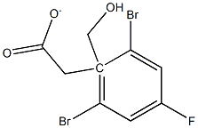 2,6-二溴-4-氟苄基乙酸酯 结构式