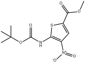 4-硝基-5-(BOC-氨基)噻吩-2-甲酸甲酯 结构式