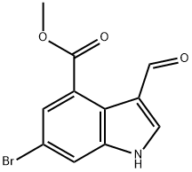 6-溴-3-甲酰基-1H-吲哚-4-羧酸甲酯 结构式