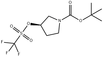 (R)-3-(((三氟甲基)磺酰基)氧基)吡咯烷-1-羧酸叔丁酯 结构式