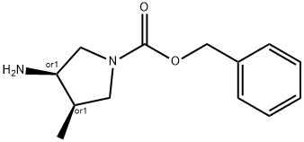 (3R,4R)-3-氨基-4-甲基吡咯烷-1-羧酸苄酯盐酸盐 结构式