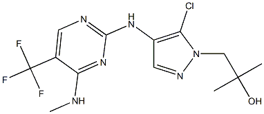1-(5-chloro-4-(4-(methylamino)-5-(trifluoromethyl)pyrimidin-2-ylamino)-1H-pyrazol-1-yl)-2-methylpropan-2-ol 结构式