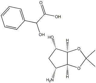 (3AR,4S,6R,6AS)-6-AMINOTETRAHYDRO-2,2-DIMETHYL-4H-CYCLOPENTA-1,3-DIOXOL-4-OL D-MANDE 结构式