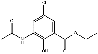 3-乙酰氨基-5-氯-2-羟基苯羧酸乙酯 结构式