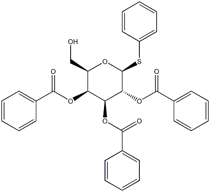 苯基 1-硫代-BETA-D-吡喃半乳糖苷 2,3,4-三苯甲酸酯 结构式